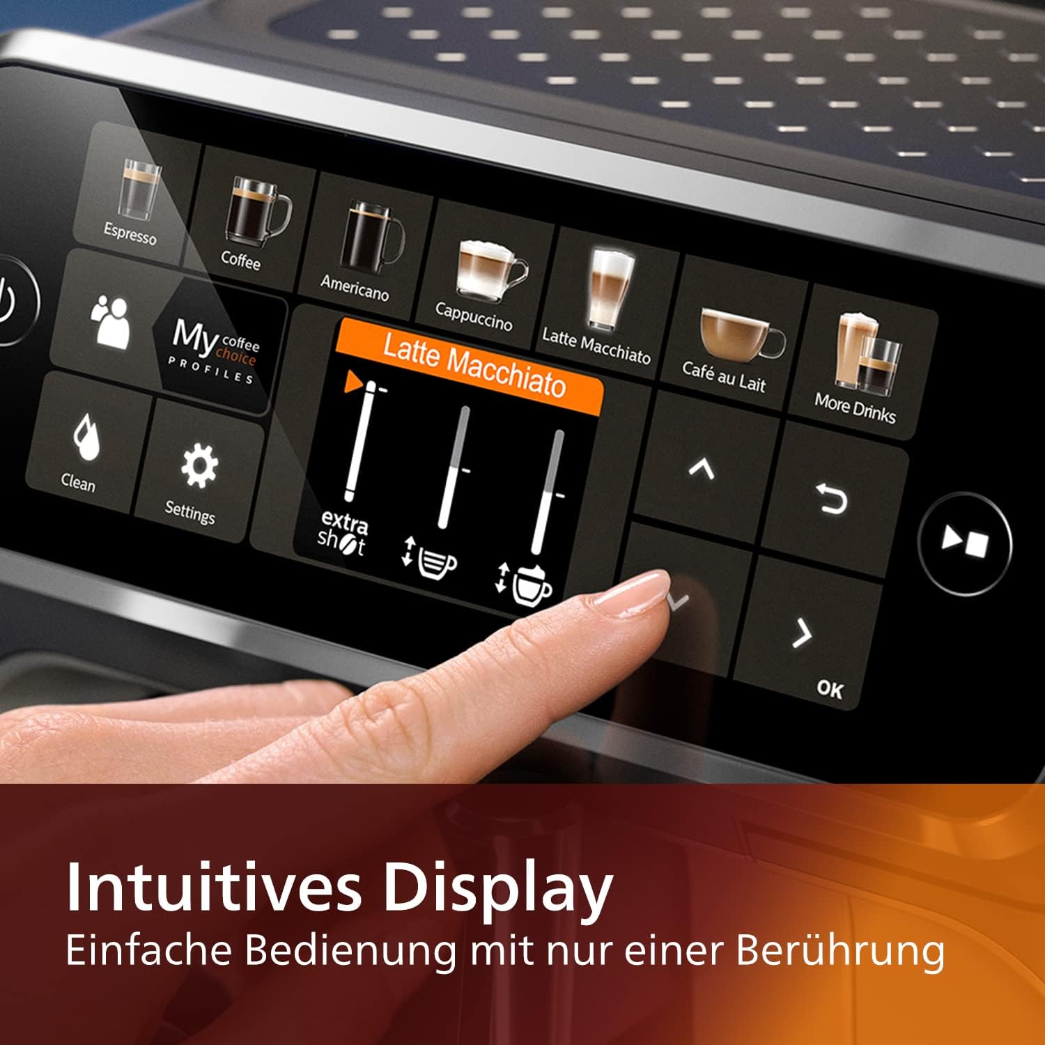 PHILIPS EP5447/90 Serie 5400 LatteGo 11 Kaffeespezialitäten Kaffeevollautomat Schwarz/Chrom