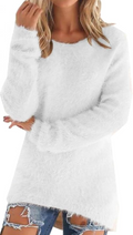 Women's Fashionable Long Sleeve Pullovers Loose Fluffy Jumper Sweater